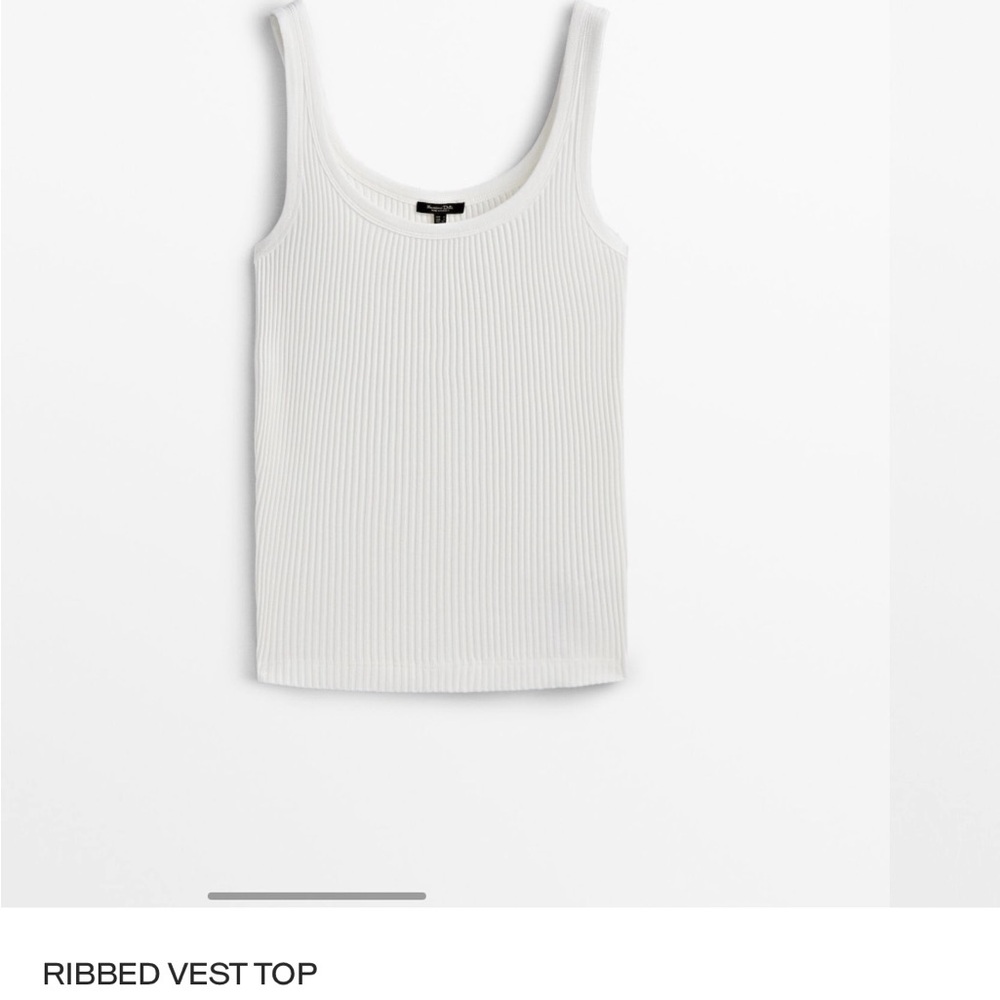 NWT Massimo Dutti White Ribbed Vest Top